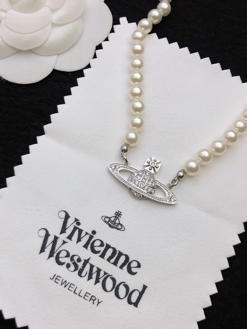 Vivienne Westwood Pearl Necklace with Orb Pendant